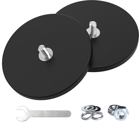 Magnetpro 2 Stück Starke gummiert Magnete über 55 KG Kraft | 1/4 -20 Edelstahl Außengewinde und Edelstahl Nuss, Seltenerdmagnet Anti-Rutsch, Anti-Kratzer und Anti-Korrosion
