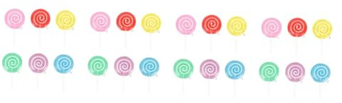 Toyvian 24pezzi Miniature Lollipop Decorazioni Colorate Per Feste e Compleanni Accessori Per e Giocattoli