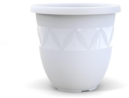 Plastard Blumentopf Ø 55 cm Durchmesser Weiß grosser Pflanzkübel für Innen und Außen Übertopf Untertopf Blumenkübel aus Kunststoff für Garten Balkon Terrasse Pflanzentopf