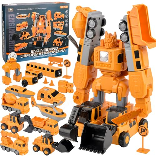 Constructo Modular Transforming Toy Set, 35pcs Magnetic Robots | Constructo Toy Magnetics Transform Engineering Car Toys, Magnetics Cars Toy Transforming Toys Gifts For Boys Girls