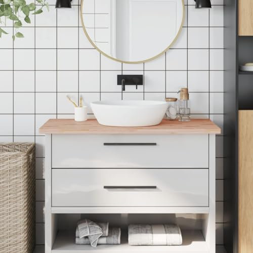 LAPOOH Waschtischplatte 100x60x2,5 cm Massivholz Buche, Arbeitsplatte, Holzplatte, Schreibtischplatte, Waschtischplatte, Küchenarbeitsplatte - 355991