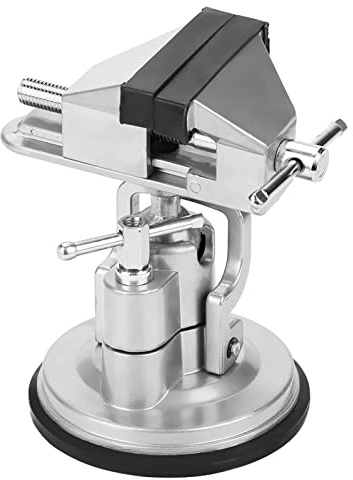 Table Clamp Vise Rotating Mini Vice Aluminum Alloy Vice Working Clamp Universal Table Vise Working Clamp Suitable for Home Creation, Solid Plate Base, Rubber Suction Cup