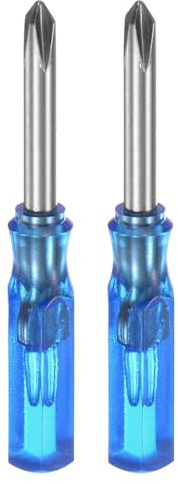 QUARKZMAN 2pz Cacciavite a Croce Mini Ph1 3mm Testa Piatto Magnetica 45mm per Riparazioni di Piccoli Elettrodomestici, Blu