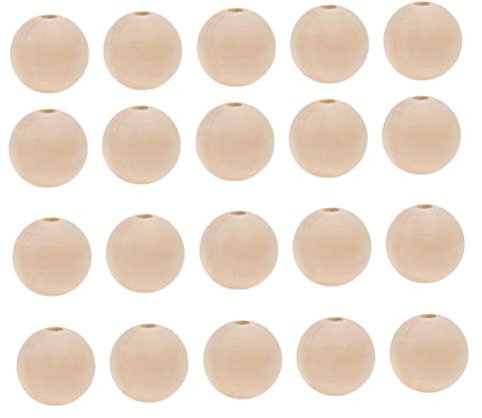 Lurrose 50stücke Unbehandelte Holzperlen Runde Robuste Spacer Beads Für Diy Schmuck Bastelprojekte Und Heimdekoration Natürliche Farbgebung