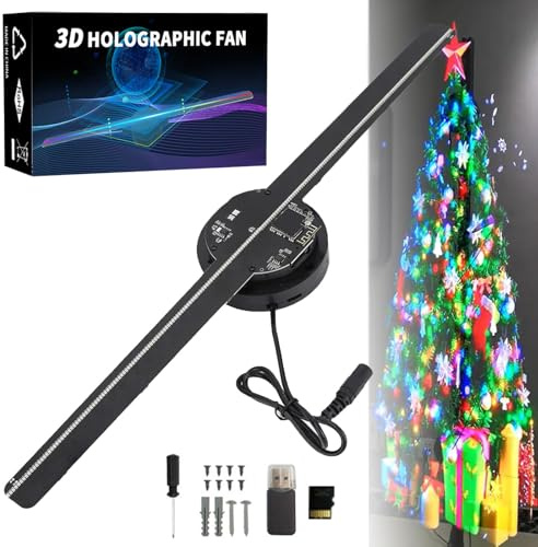 3D Hologramm-LED-Fan-Projektor mit APP-Fernbedienung und Wi-Fi Werbeanzeige für Weihnachten und Halloween