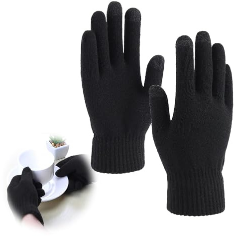 eModwey Strickhandschuhe Winter Handschuhe Herren Damen Touchscreen Winterhandschuhe Flexible und Angenehm, Touchscreen-kompatibel, elastische Bündchen, flexible Unisex Fingerhandschuhe für Alltag