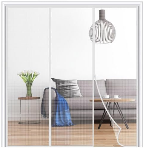 Store Moustiquaire Fenetre De Toit 230x210cm Blanc Moustiquaire Porte Fenetre AimantéE Moustiquaire magnétique pour porte Rideaux Anti Mouches Moustique pour Porte