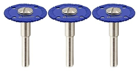 SHDIATOOL Disco De Corte De Diamante Con Mango Redondo De 3pcs 6mm 30mm Disco De Corte De Metal Para Tubos De Acero, Barras De Hierro, Disco Abrasivo 3pcs