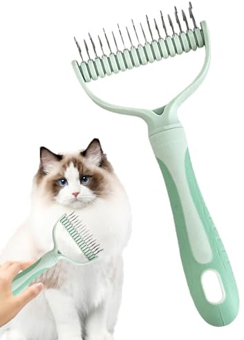 Dematting Comb For Cats - Pet Detangling Comb With Double-sided Design Deshedding Dog Brush - Dog Grooming Rakes, Cat Comb For Long-haired Cats, Bichon Frise