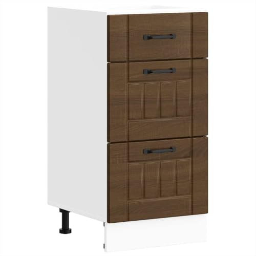 vidaXL Kitchen Base Cabinet - Brown Oak Engineered Wood Cabinet with Adjustable Feet for Storage - 40x46x81.5 cm Modern Cupboard