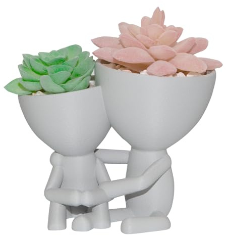 Viabty Maceta para madre e hijo, maceta de 3.15 pulgadas y maceta pequeña para suculentas de 2.75 pulgadas, regalos para mamá de hijo e hija, macetas pequeñas de interior, lindo cactus para decoración