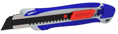 TIVOLY - Cutter à Lame Sécable - Mécanisme à Crans - Lames avec Revêtement Steam Résistantes à l'Oxydation - Prise en Main Ergonomique avec Revêtement Anti-Glisse