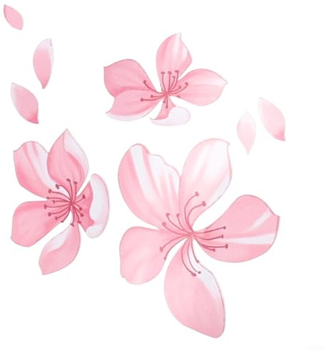 Jonikuper Auto-Blumen-Aufkleber für Windschutzscheibe, Fenster, Stoßstange, rosa Blüte, Vinyl, Auto-Aufkleber für Wohnwagen, Wohnmobil (A)