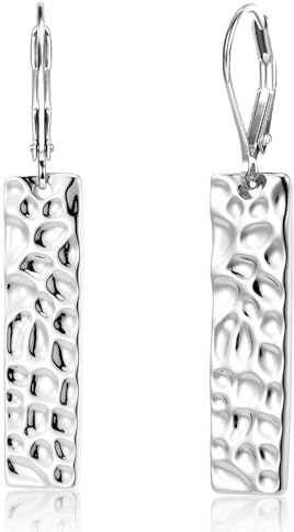 14K Vergoldet Französisch Ohrhake Ohrringe Hängend Lang Ohrhänger für Damen | Hypoallergen Silber 925 Ohrringe Hängend Lange Wassertropfen Ohrhänger Baumelnde Boho Hammer Anhängerohrringe Damen Frauen