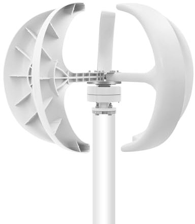 Windturbinengenerator, 600W 24V Windgenerator, Laterne Vertikale Windturbine Windrad 5 Blätter mit Controller, Windkraftturbinengenerator Kit, für Stromergänzung, Weiß