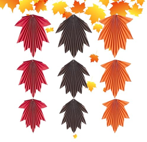 Thanksgiving festdekorationer - pappersfläktar med lönnlöv för bröllop