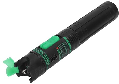 Oreilet Upgraded Visual Fault Locator Pen 15KM, Rechargeable VFL Non Touch Fiber Optic Cable Tester with Green Light & 2.5mm Universal Fiber Connector, Visual Fault Finder for CATV