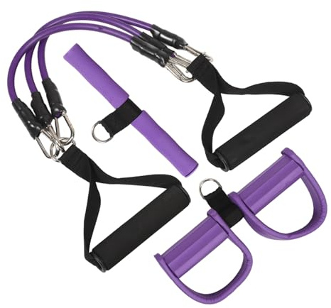 TOYANDONA Cuerda de Resistencia Ajustable para Entrenamiento Multifuncional Equipo Portátil para Piernas con Pedal Cuerda de Ejercicio Ligera para Gimnasio Casa y Fitness