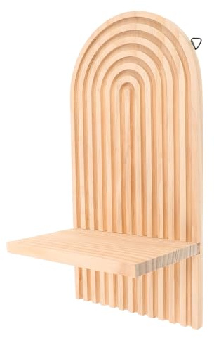 STOBAZA Mensola Portacandele da Parete in Legno Rustico Supporto Decorativo per Candele e Vasi Finitura Naturale Facile da Pulire per Interni Soggiorno e Camera