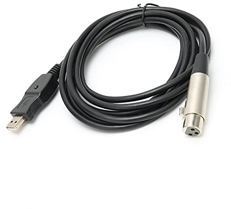 Xiuganpo USB to XLR Studio Audio Cable for Microphone Recording, Plug and Play Adapter Cable for Dynamic Microphone, Noise Reduction Connector Adapter for PC, 3 Meter PVC Material