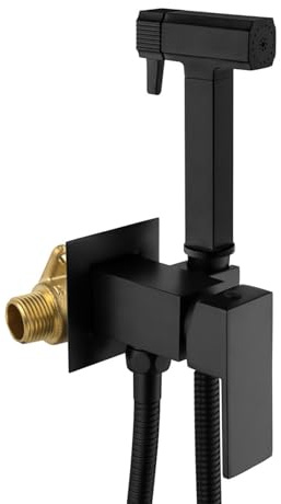 FQYEP Pulvérisateur de Toilettes pour Bidet et de Toilettes Kit de Pulvérisateur de Bidet,Noir,Carré Double Mode