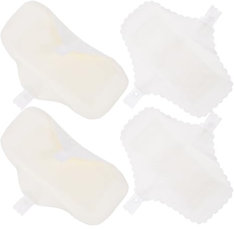 VALICLUD Compresas Menstruales Reutilizables 4 Unidades de Algodón Blanco Botón Absorbentes y Cómodas para Uso Postparto y Ropa Interior Menstrual