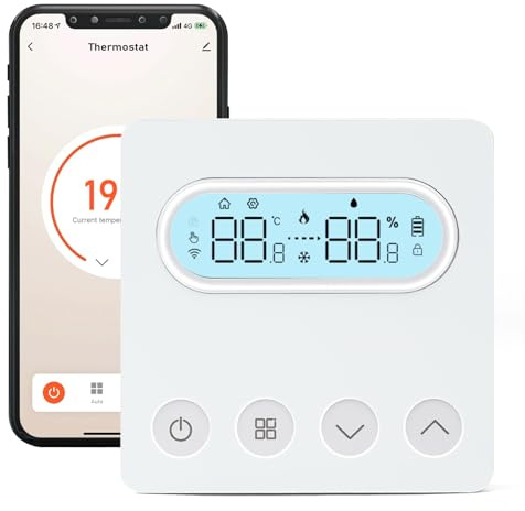 Termostato Smart, termostato intelligente WiFi, caldaia a parete, regolatore di temperatura compatibile con Alexa Smart Life