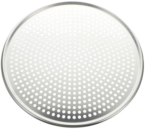VICASKY Plaque à Pizza Perforée Ronde 30 Cm en Alliage D’aluminium Résistant, Plat à Four et Moule à Pâtisserie Réutilisable, Accessoire Cuisson pour Pizza, et Gâteau, Ustensile la