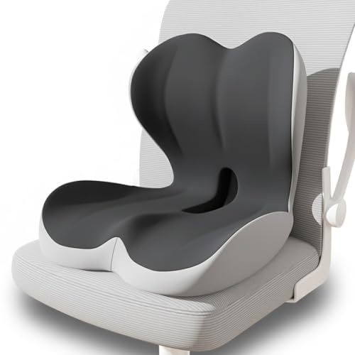 ETOFIXEE Cuscino per Sedile Ortopedico con Supporto Lombare,Cuscino Ergonomico Comfort in Memory Foam per Ufficio E Auto,Supporto per Schiena e Glutei