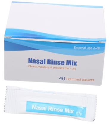 TEHAUX 40 Bustine Sale per Lavaggio Nasale 2,7 G – Sale Protettivo per Naso Adulto e – Miscela per Risciacquo Nasale senza Irritazioni – per Pulizia e Protezione Quotidiana