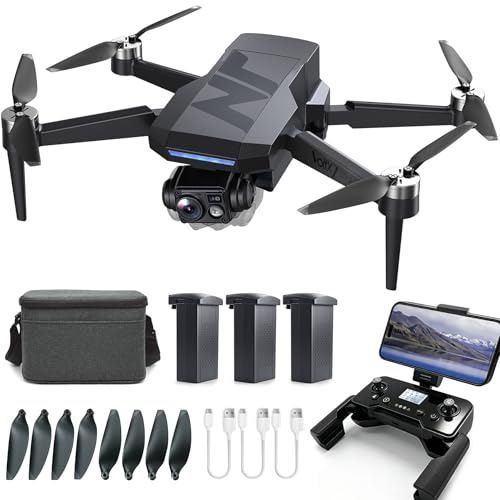 3-Axis Gimbal GPS Drone with Camera 4K, 90-Min Long Flight Time, 1000m Control Range, Auto Return, Auto Follow, Brushless Motor, RC Quadcopter for Beginners (Under 249g)