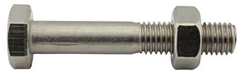 SC-Normteile® | Sechskantschrauben mit Schaft und Sechskantmuttern - M8x70 - (10 Stück) - Maschinenschrauben - DIN 931 / DIN 934 - Edelstahl A2 (V2A) - SC931 / SC934