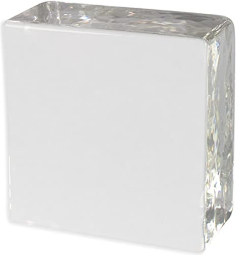 1 x Fuchs Collection Crystal clásico vista completa satinado (solo parte) bloque de vidrio bloque de vidrio 10x10x5 cm