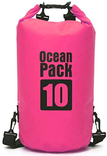 VIONNPPT Wasserfeste Ocean Pack Trockensack, Dry Bag wasserdichte Packsack/Trockentasche, Verstellbarer Schultergurt Inklusive, Geeignet für Boot Rafting Schwimmen Wassersport (Rose Rot, 30L)