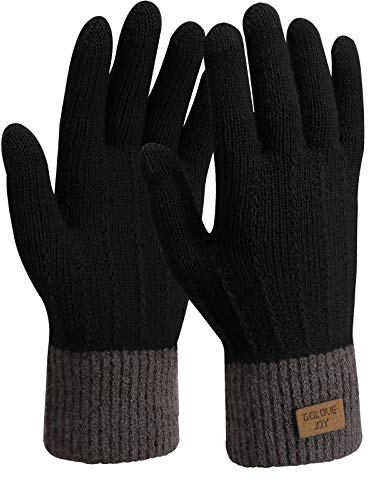 TAGVO Women Knitted Warm Winter Gloves,Knitted Elastic Warm Fleece Non-slip Work Gloves for Women,Winter Gloves for Skiing Cycling Hiking Driving