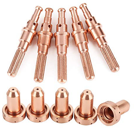 5 Stück 98215 Plasmaelektrode + 5 Stück 9-8212 Plasmadüsenspitzen Verbrauchsmaterial für SL60-100 Plasmabrenner