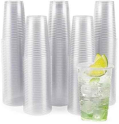 HOMESHOPA Disposable Cups Pack of 1000-Clear, Food Grade Disposable Plastic Glasses for Parties, Events, Travel, Barbeque, Christmas, Plastic Cups for Soft Drinks, Water Dispenser, Beer-6 oz 180 cc