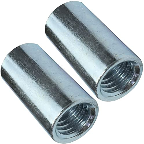 AERZETIX - C49632 - Juego de 2 tuercas manguitos de acoplamiento M10x25x13mm roscados - manguito de conexión redondo cilíndrico prolongador - en acero galvanizado