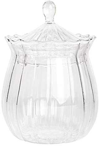 Aufbewahrungsglas Kristallglas- Süßigkeitsglas mit Deckel Lebensmittel Jar Schmuckkasten Süßigkeitsbuffet Küchenaufbewahrungsglas Dekorative Plätzchengläser für Keksglas