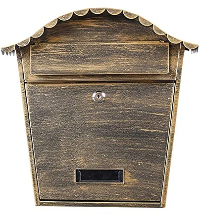 SMSOM Verriegelung der Postfach-Wandhalterung Schlüsselsperre-Drop-Box mit verzinktem Stahlabdeckung und rostgeschützter Metall-Post-Box, Retro-Weinlese-Postfächer (Color : A)