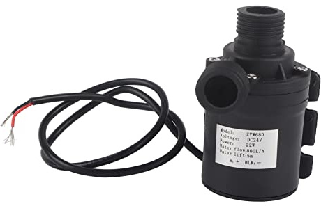 DC 12V Brushless Submersible Water Pump , 800l H 5m Hot Water Circulation Pump for Aquariums Ponds Fish Tanks Fountains Waterfall Solar Energy Aquarium Submersible Recirculating