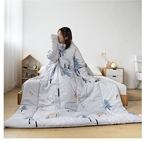 tragbare steppdecke mit ärmeln Wearable Blanket Leisure Quilt, Mit 2 Ärmeln Und Reißverschluss Auf Der Rückseite Sofadecke, Für Winterlektüre, Arbeit, Mittagsruhe, TV Schauen (Size : 120x155cm)