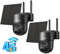 Xega 4G 2 Stück LTE Überwachungskamera Aussen Solar mit SIM Karte, 2K HD 3mp PTZ Kabellos Kamera Ohne WLAN Outdoor Akku, 355°/90° Schwenkbar, Farb/IR Nachtsicht, 2-Wege-Audio, PIR Erkennung IP66