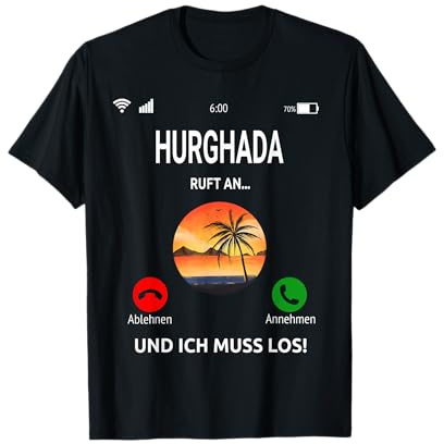 Hurghada Ruft An Design Strand Palmen Urlaub Ägypten T-Shirt
