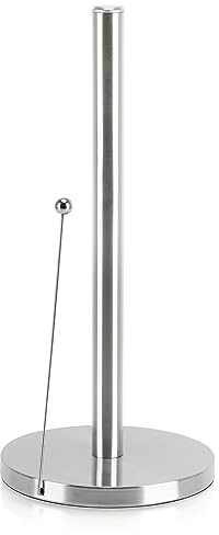 COM-FOUR® Portarotolo da Cucina in Piedi - in Acciaio Inossidabile, da Terra Con Fissaggio a Sfera (01 Pezzo - 33,5 cm Con Asta di Fissaggio)