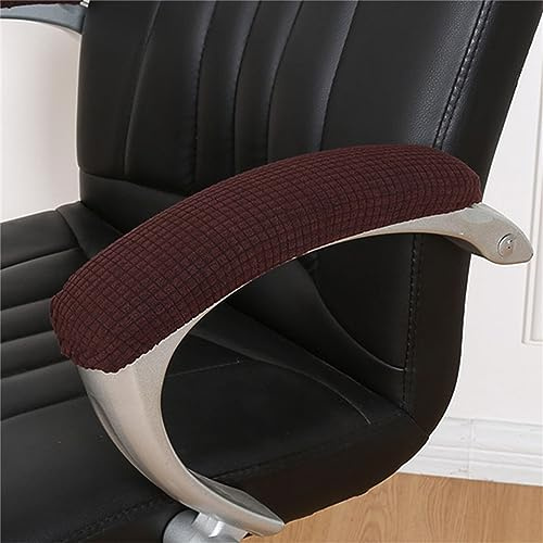 Highdi 1 Par Fundas para Reposabrazos de Silla de Oficina, Impermeable Universal Elástica Cubiertas de Apoyabrazos de Silla Protector de Brazo para Silla de Ordenador Desmontable Lavables (Marrón)