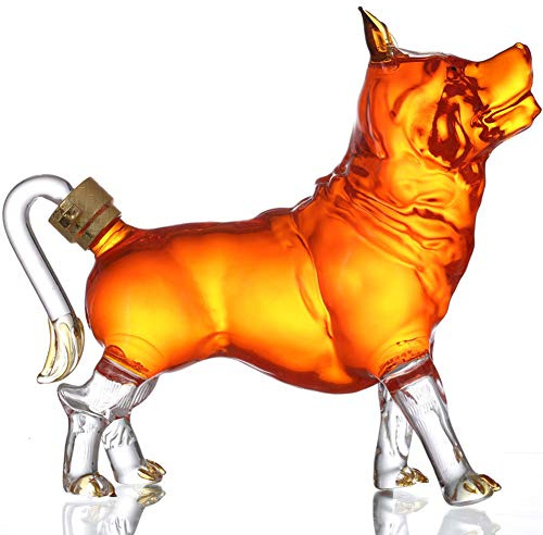Decanter per vino, bottiglia di vino in vetro borosilicato, bottiglia di vino con segno zodiacale cinese, bottiglia vuota per vino bianco, bottiglia di vino a forma di animale, 1000 ml