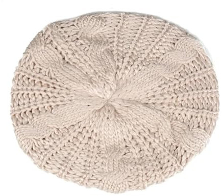 SOYNIA Barett Baskenmützen Für Herren Frau Gestrickte Beret Hüte Damen Lady Beret Geflochtene Warme Walking Hat Ski Mütze Beige