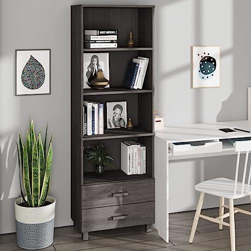 FUDUGEHMIOFWFJJ kommode weiÃŸ,kommode mit schubladen,kommode Flur,Highboard HAMAR Hellgrau 60x35x180 cm Massivholz Kieferschrank schubladen,Sideboard Flur,Schrank Flur,