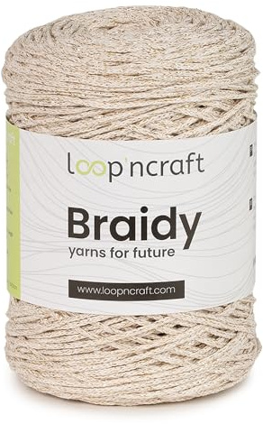 Loopncraft Braidy Lurex Sugar White-Gold